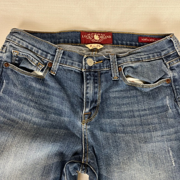Lucky Brand Sofia Straight Jeans Women 8/29 Medium Wash Stretch Denim - Picture 4 of 14